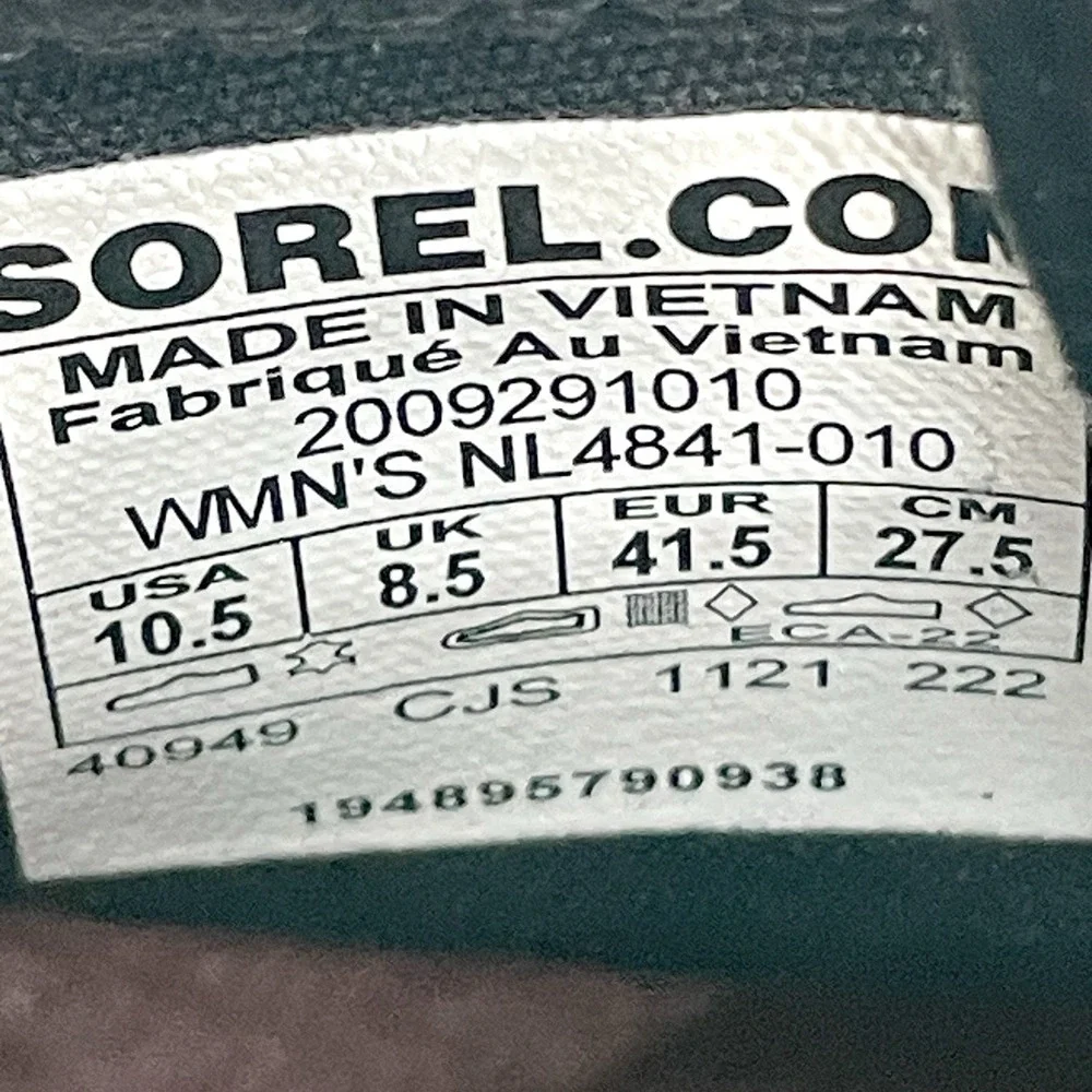 Sorel Womens 10.5 Lennox Hiker STKD Boots Shoes Black Leather Waterproof Booties